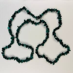 Malachite Chip Green Bead Necklace 34”